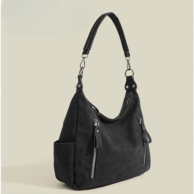 Ielgy Ladies Large-Capacity All-Match Retro Matte Cross-Body Texture One-Shoulder Commuter Tote Bag