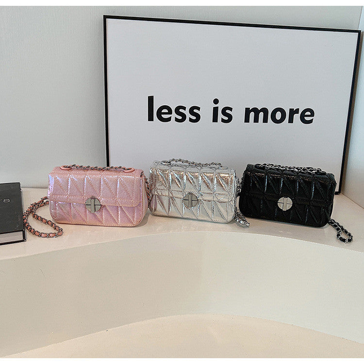 Ielgy Diamond Embroidery Thread All-Match Chain Messenger Bag Fashion One-Shoulder Small Square Bag