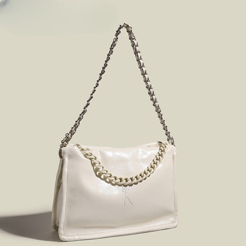 Ielgy Ladies High-End Underarm Pleated Bag Chain Fashion All-Match One-Shoulder Messenger