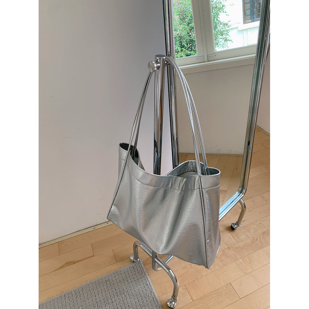 Ielgy Retro Large-Capacity Korean Version All-Match Tote Bag Fashion Lazy Style One-Shoulder Commuter