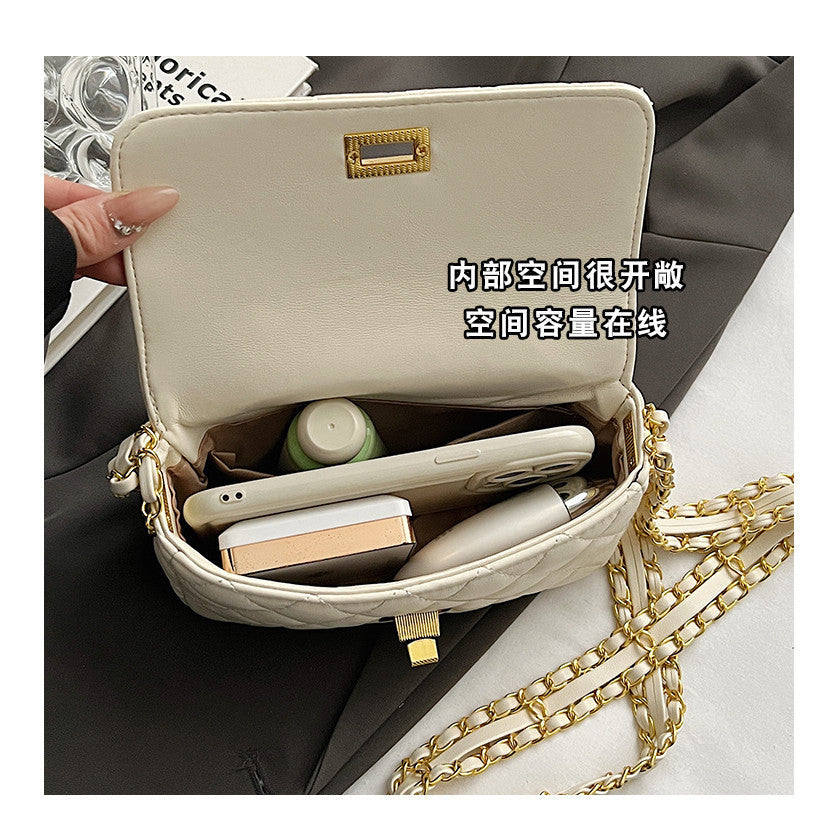 Ielgy Korean Version Fashion Diamond Chain Simple All-Match Cross-Body Female Bag
