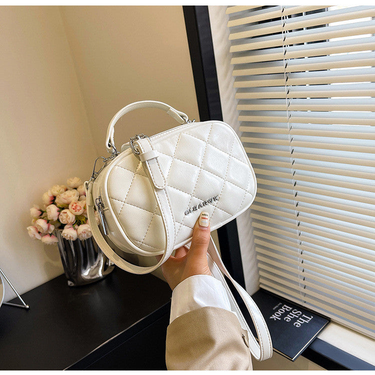 Ielgy Diamond Silver Cross-Body All-Match Western-Style Small Square Bag One-Shoulder Portable Mobile Phone Bag