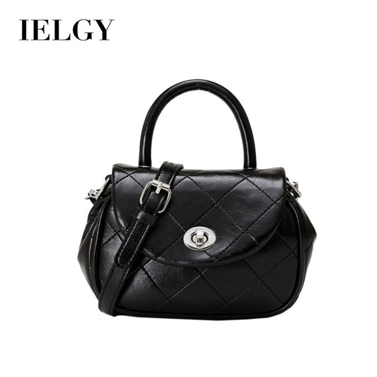 Ielgy Diamond Embroidery Thread Fashionable All-Match Chain Small Square Bag Black Casual Shoulder Messenger Bag