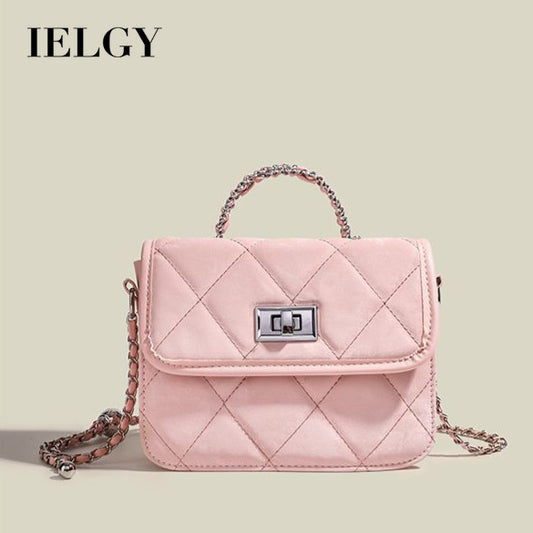 Ielgy Cute Portable Messenger Bag Fashionable All-Match High-End Niche Diamond Chain Shoulder