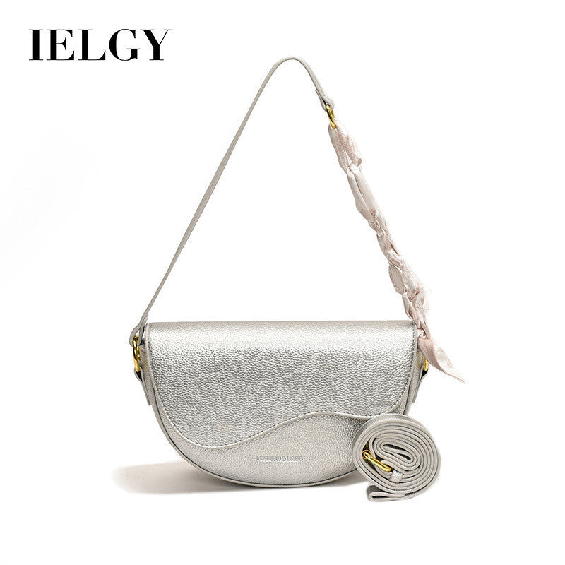 Ielgy Niche Design Handbag Fashion Simple Platinum Bag All-Match Shoulder Messenger Bag