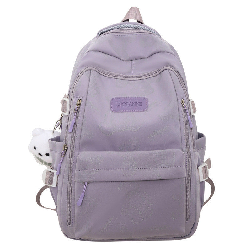 Ielgy High-Value School Bag High Junior High School College Students Large-Capacity Simple