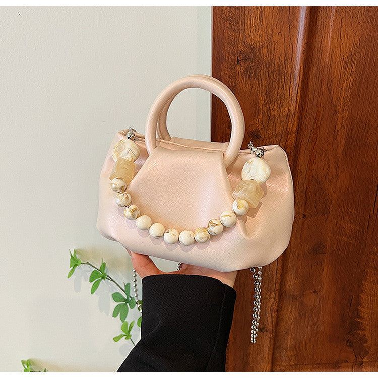 Ielgy Ladies Portable Pleated Bag Fashionable All-Match Diagonal Cloud Bag