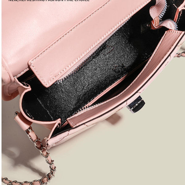 Ielgy Cute Portable Messenger Bag Fashionable All-Match High-End Niche Diamond Chain Shoulder