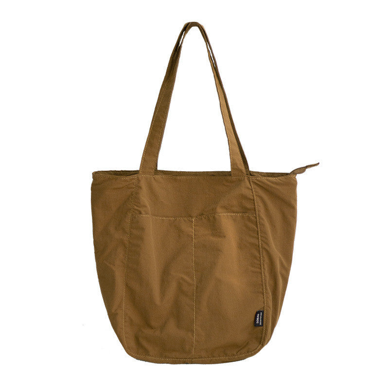 Ielgy Japanese Waterproof Nylon Casual Shoulder Bag Niche Design Feel Large Capacity Commuter Tote Large Bag