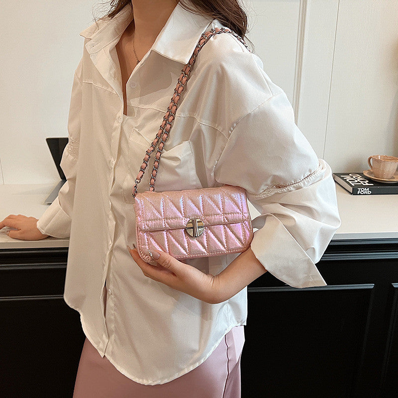 Ielgy Diamond Embroidery Thread All-Match Chain Messenger Bag Fashion One-Shoulder Small Square Bag
