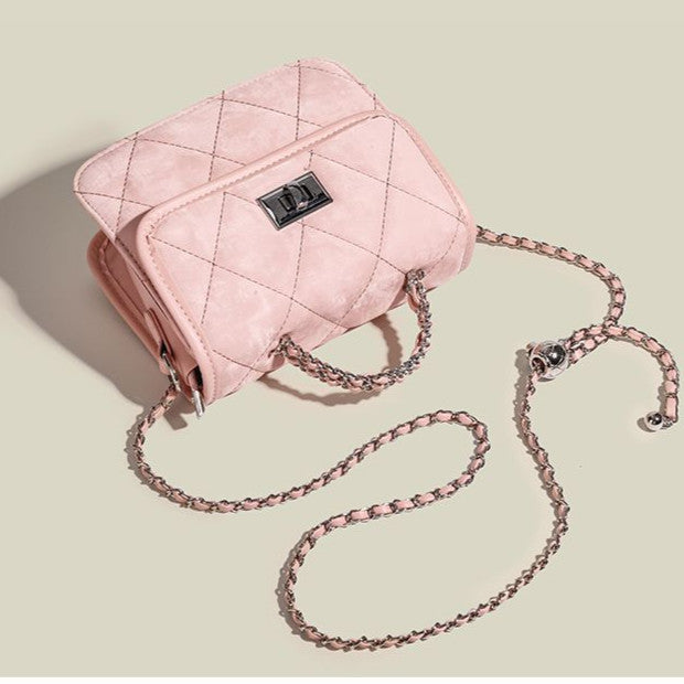 Ielgy Cute Portable Messenger Bag Fashionable All-Match High-End Niche Diamond Chain Shoulder