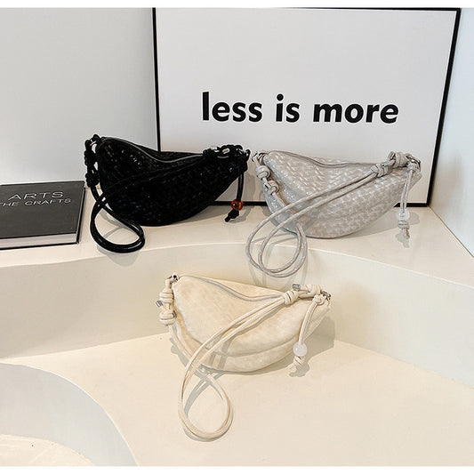 Ielgy Fashion Design Niche Summer Ladies Silver Cross-Body Dumpling Bag