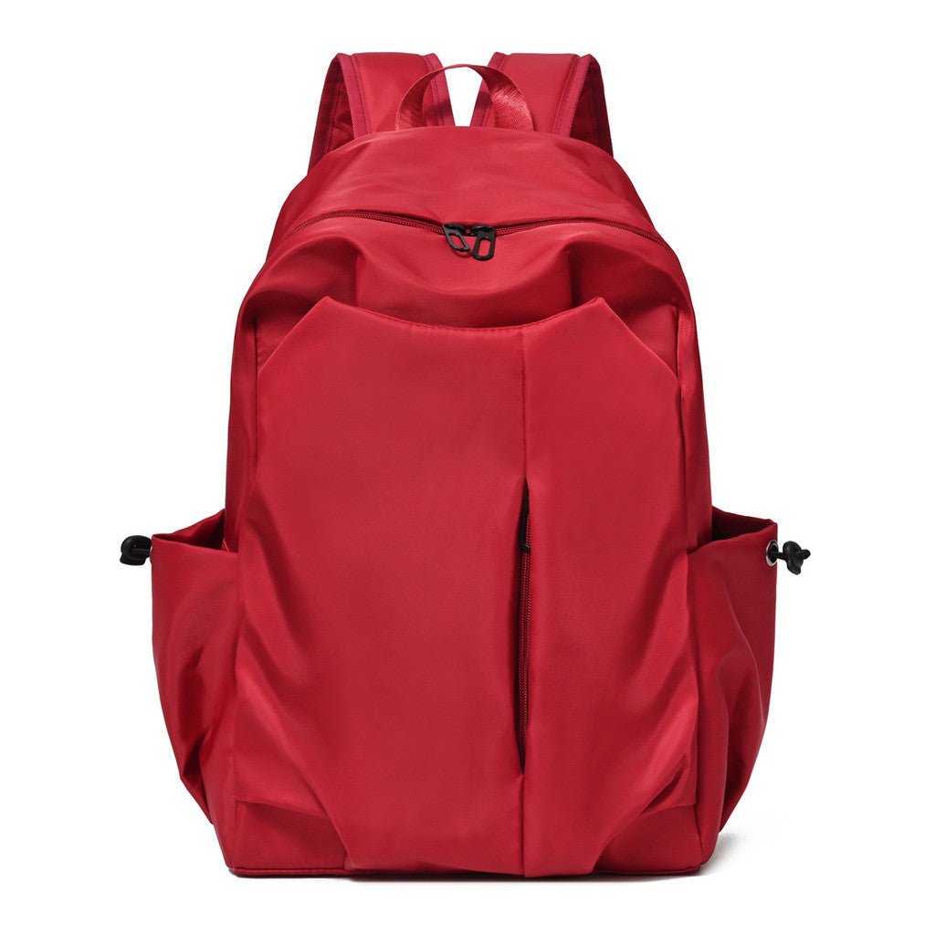 Ielgy Japanese Korean Simple Large-Capacity Solid Color Backpack University School Bag Campus Backpack