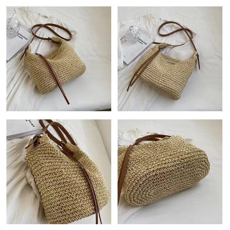 Ielgy U-Shaped Paper Rope One-Shoulder Diagonal Straw Woven Female Bag All-Match Casual Dumpling-Shaped Woven