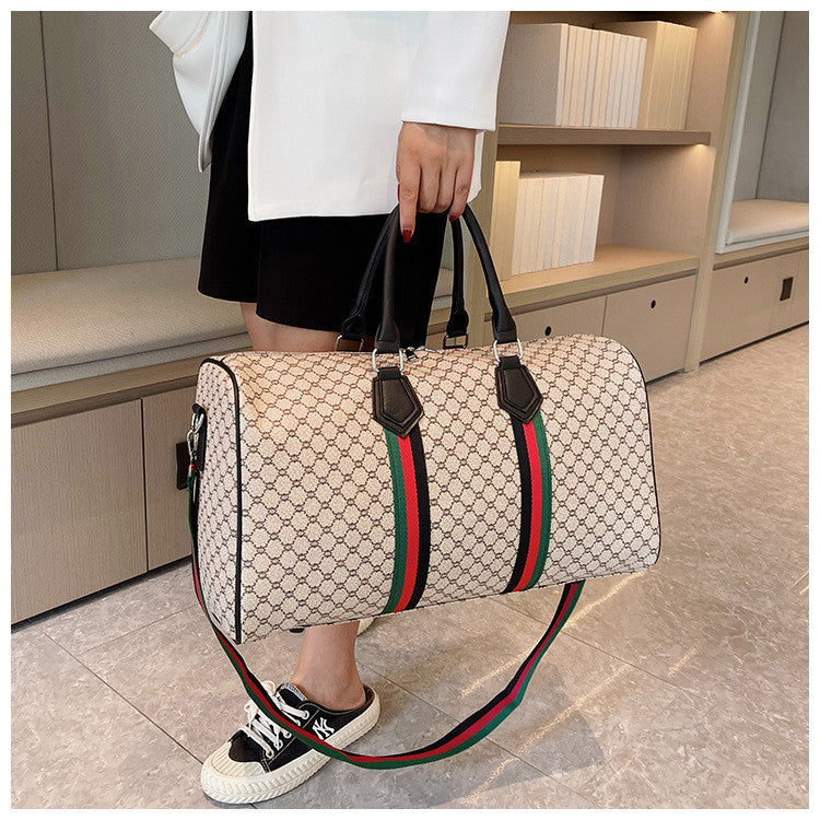 Ielgy Casual Large-Capacity Lightweight Boarding Fashion One-Shoulder Travel Bag Printed Travel Bag Gym Bag