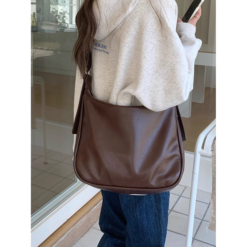 Ielgy High-End Feeling Large-Capacity Retro Fashion One-Shoulder Large-Capacity All