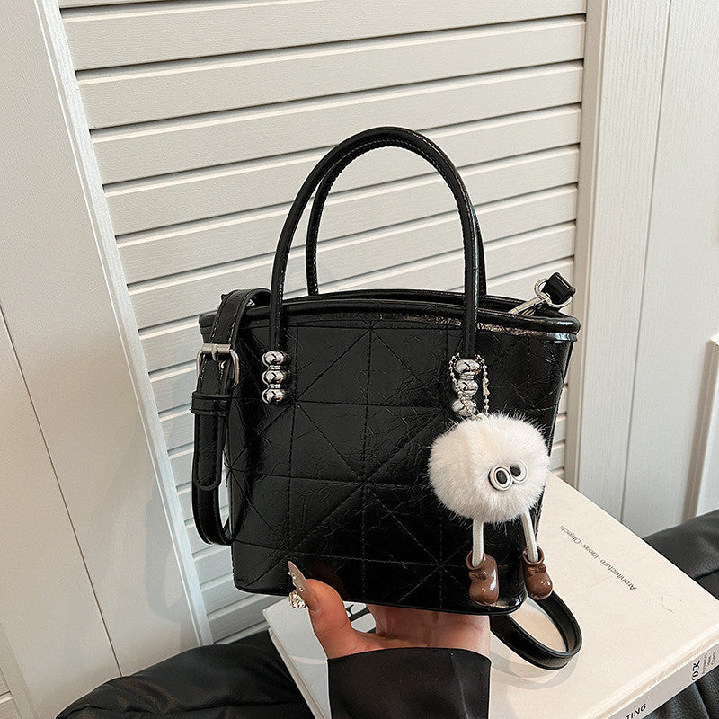 Ielgy Fashion Diamond Bucket Bag All-Match Niche Shoulder Messenger Bag