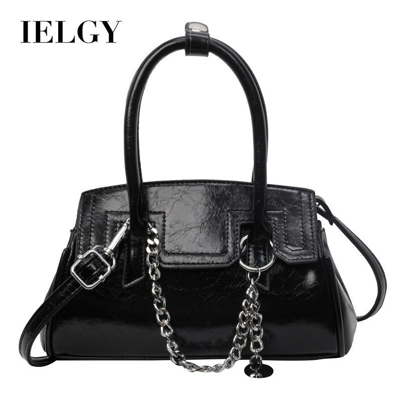Ielgy High-End Niche Design Silver Handbag Crossbody Fashion All-Match Handbag