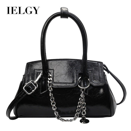 Ielgy High-End Niche Design Silver Handbag Crossbody Fashion All-Match Handbag