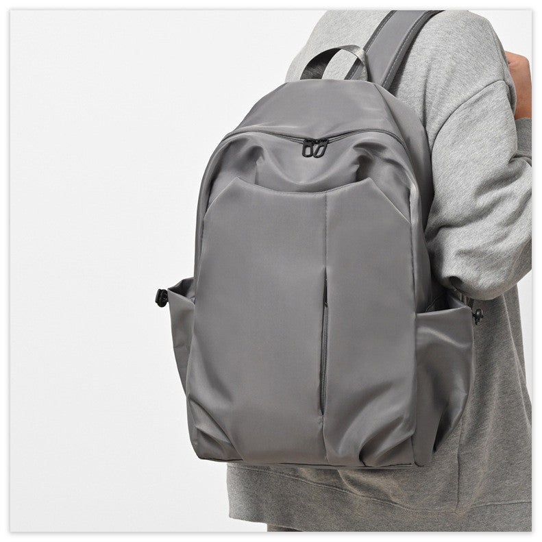Ielgy Japanese Korean Simple Large-Capacity Solid Color Backpack University School Bag Campus Backpack
