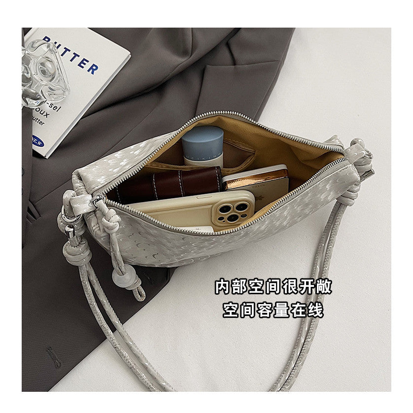 Ielgy Fashion Design Niche Summer Ladies Silver Cross-Body Dumpling Bag