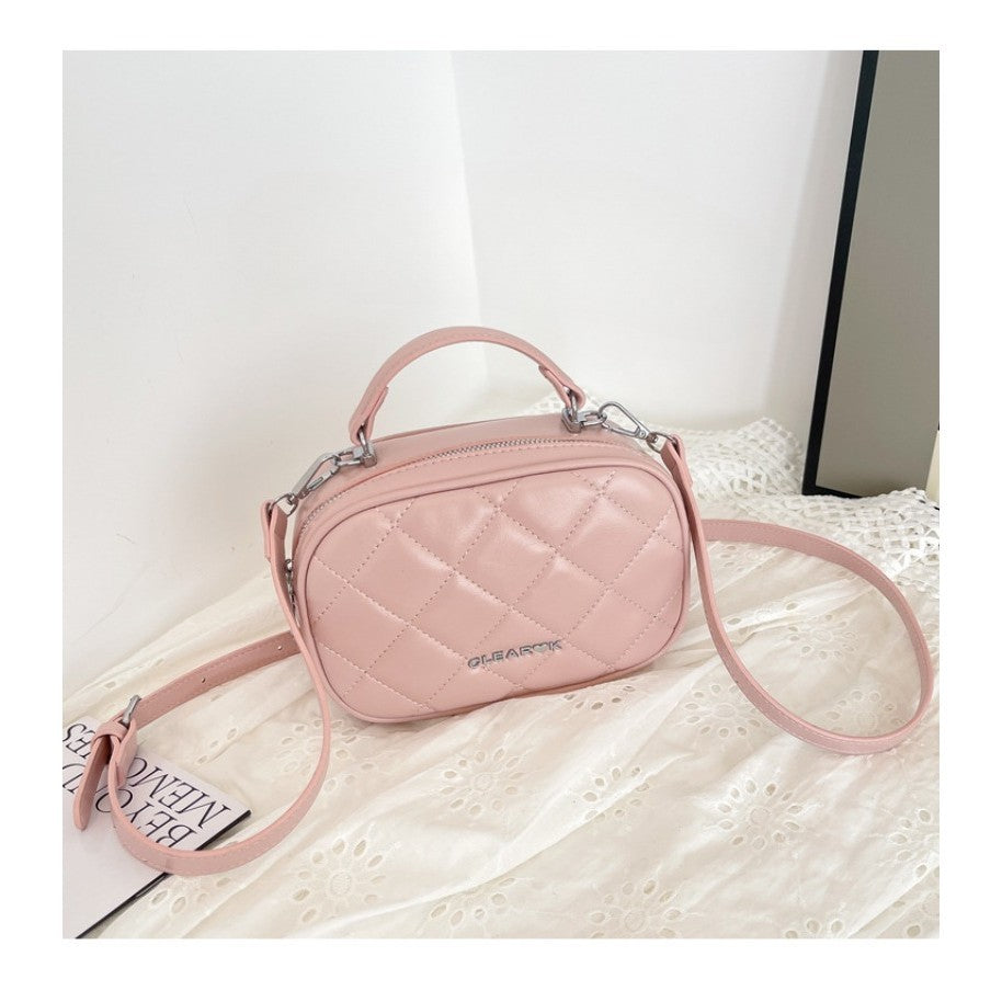 Ielgy Diamond Silver Cross-Body All-Match Western-Style Small Square Bag One-Shoulder Portable Mobile Phone Bag