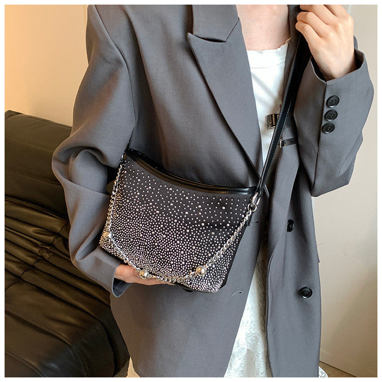 Ielgy High-End Fashionable Texture Shoulder Bag Popular Fashionable All-Match Commuter Bucket Bag