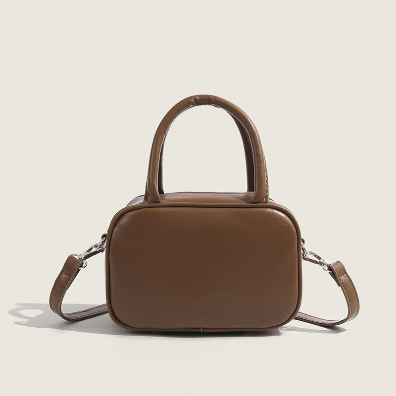 Ielgy Ladies Brown Boston Bag Fashionable Portable Pillow Bag Fashionable All-Match Crossbody