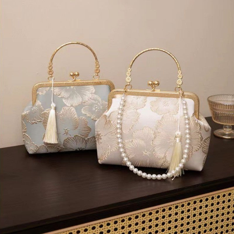 Ielgy Ladies New Chinese Style Chinese Style Rich Flower Pattern Elegant Temperament Handbag