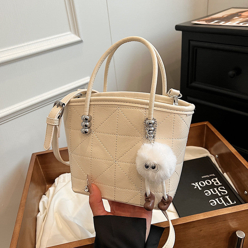 Ielgy Fashion Diamond Bucket Bag All-Match Niche Shoulder Messenger Bag