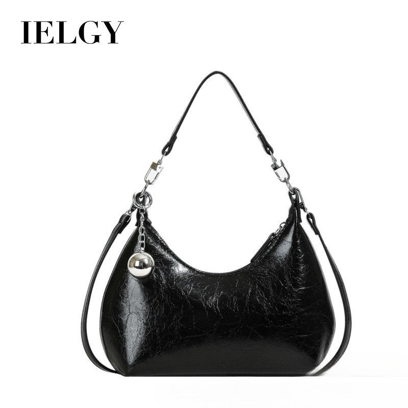 Ielgy Korean Style Niche Casual Shoulder Handbag Fashion Commuter Cross-body Dumpling Bag