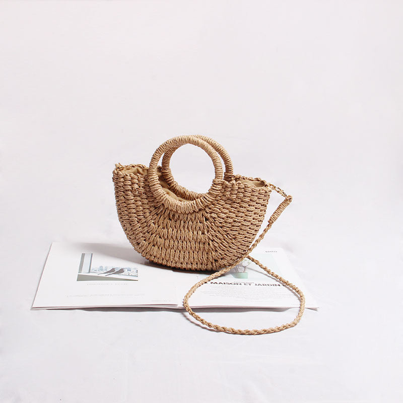 Ielgy Mini Messenger Woven Bag Cute Portable Summer Seaside Vacation Beach Bag