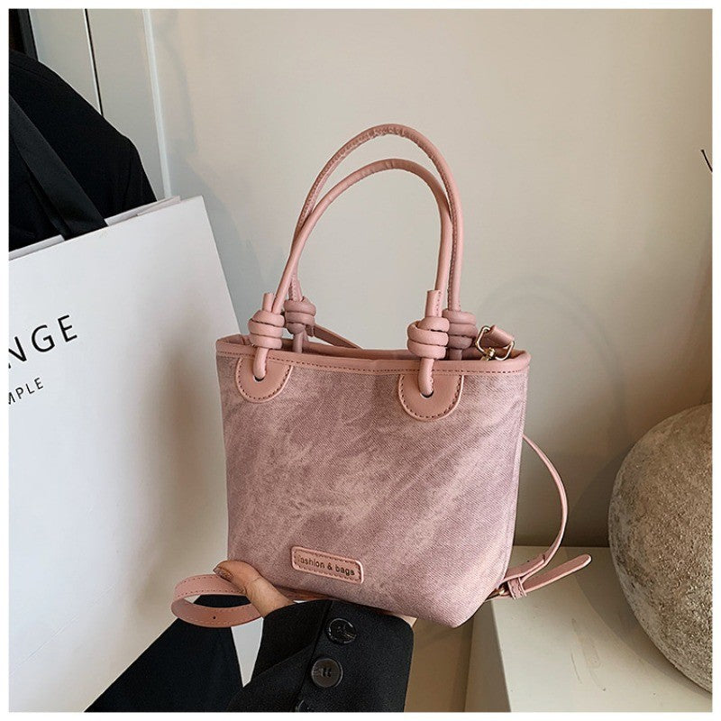 Ielgy Ladies Outing Handbag Fashion High-End Commuter Cross-Body Bucket Bag