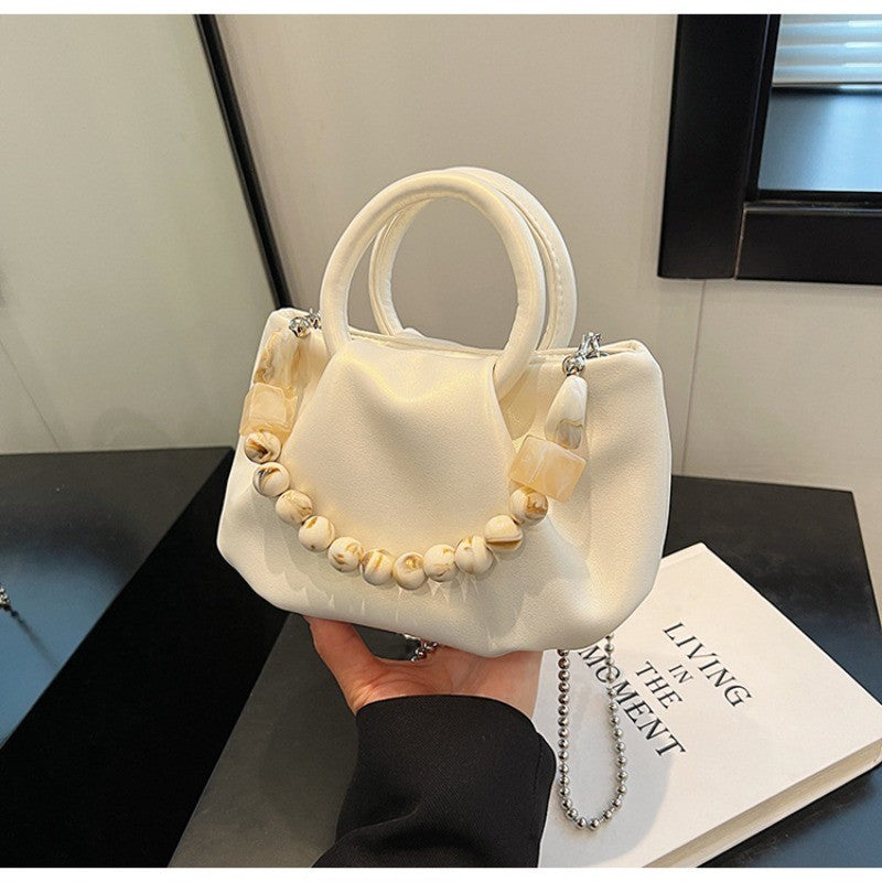 Ielgy Ladies Portable Pleated Bag Fashionable All-Match Diagonal Cloud Bag