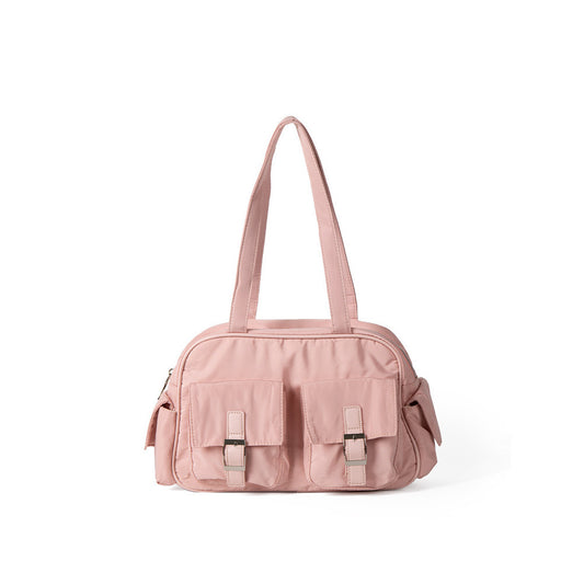 Ielgy Japanese Korean Harajuku Style Shoulder Bag College Students Class Fashion Nylon Multi-Pocket Large-Capac