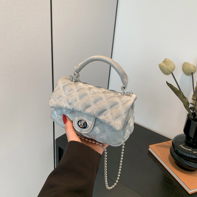 Ielgy Korean Version Diamond Chain Bag Fashionable All-Match Casual Cross-Body Small Square Bag