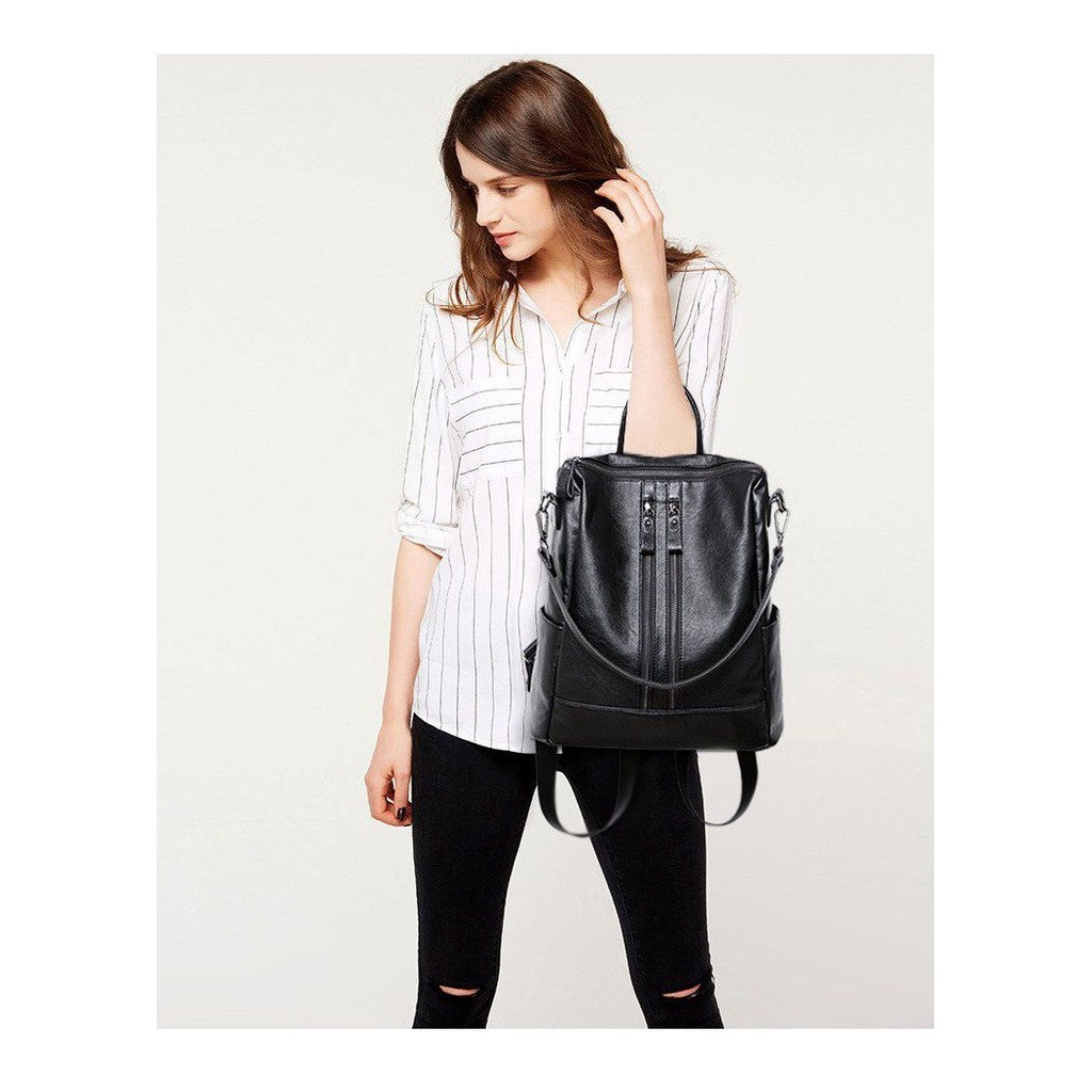 Ielgy Korean Version pu Leather Ladies Fashion Backpack Mommy Bag