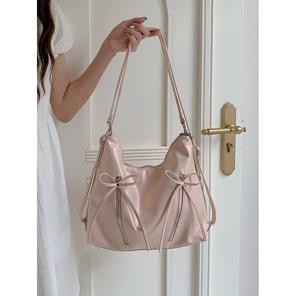 Ielgy Fashion Tote Bag Casual Large-Capacity Shoulder Bag Can Be Used As Bow Backpack