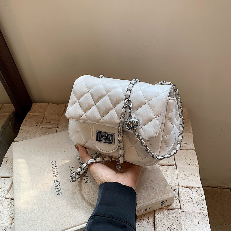 Ielgy Diamond Embroidery Thread Popular All-Match Chain Messenger Bag Fashion One-Shoulder Small Square Bag