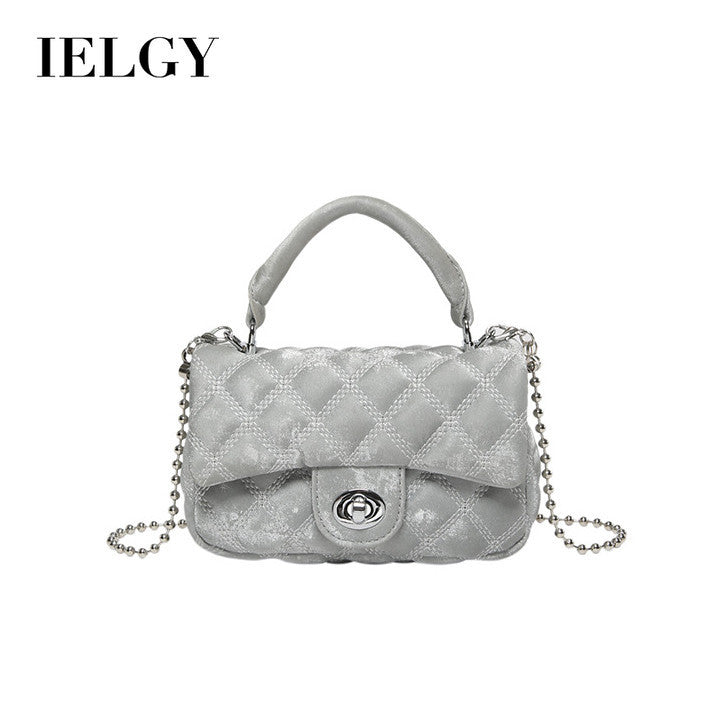 Ielgy Korean Version Diamond Chain Bag Fashionable All-Match Casual Cross-Body Small Square Bag