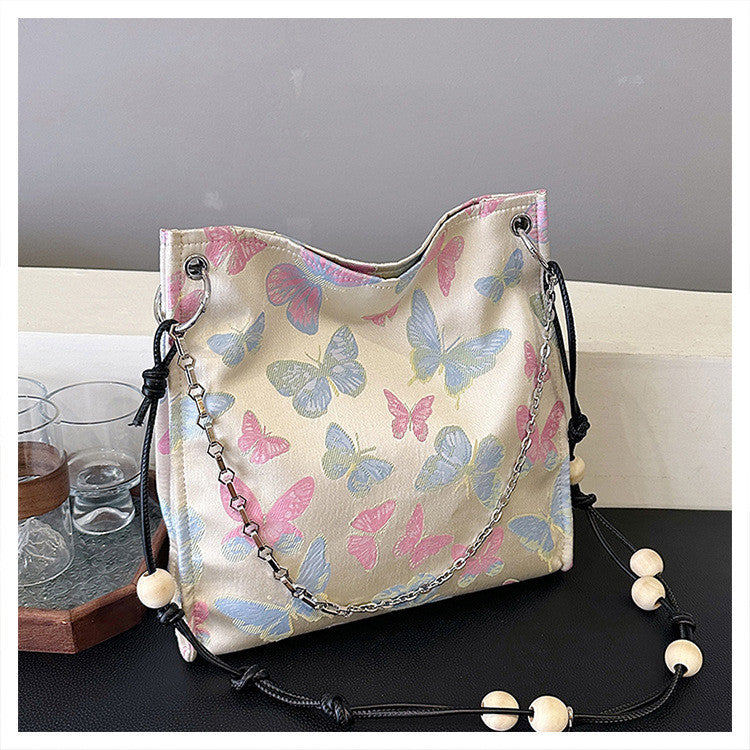 Ielgy Ladies All-Match New Chinese Style Underarm Bag Chinese Style Embroidered Cross-Body Tote Bag