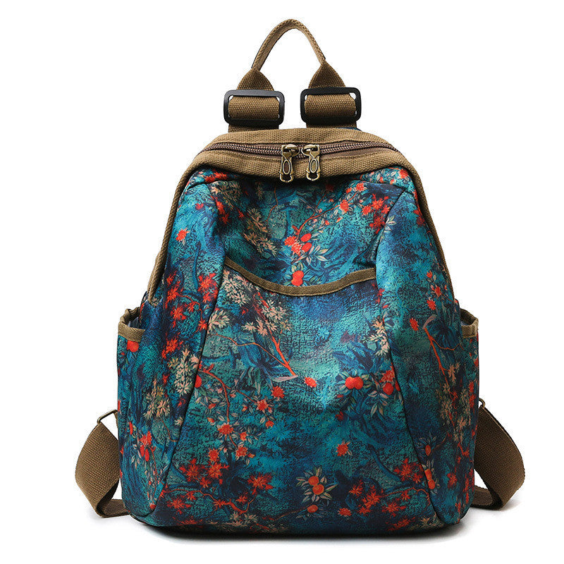 Ielgy Printed Ladies Backpack Oxford Cloth Large Capacity Backpack Harajuku Travel Design Sense School Bag