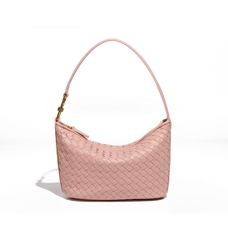 Ielgy Niche Trendy Underarm Hand-Woven Bag Fashion One-Shoulder Messenger Bag Casual Simple Portable Lunch Box Bag