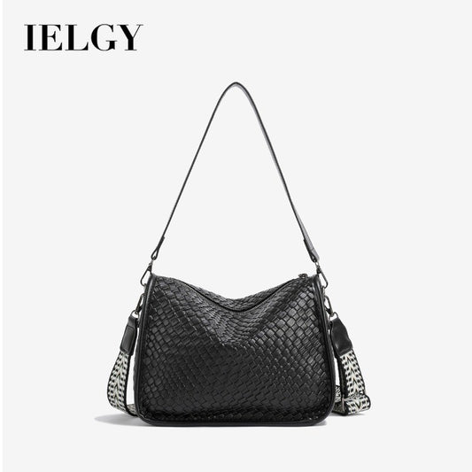 Ielgy Large-Capacity Shoulder Bag Korean Version Trendy Fashion All-Match Casual Commuter Cross-Body Dump
