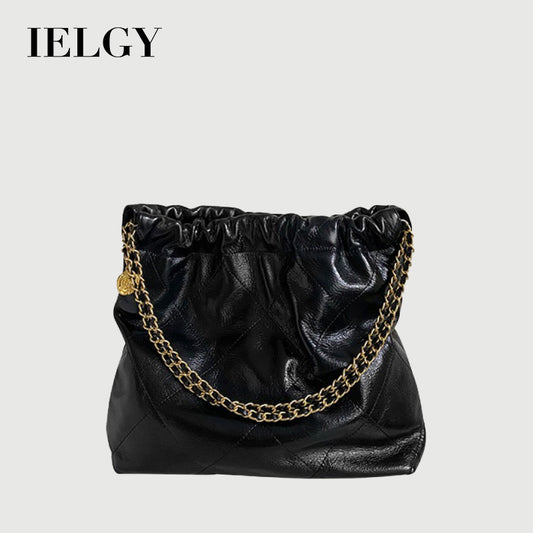 Ielgy High-End Diamond Checked Cross-Body Bag Large Capacity Chain Ladies Shoulder Bag