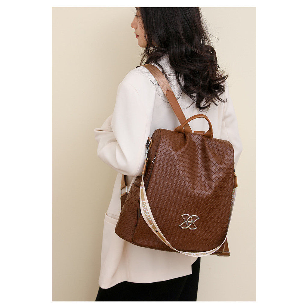 Ielgy Fashion Backpack Leisure Outdoor Travel Large Capacity Backpack Woven School Bag
