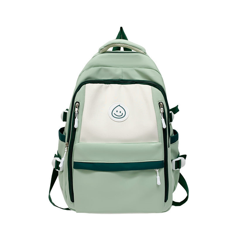 Ielgy Korean Version High School Junior High School Students Large-Capacity Backpack Simple Burden-Red