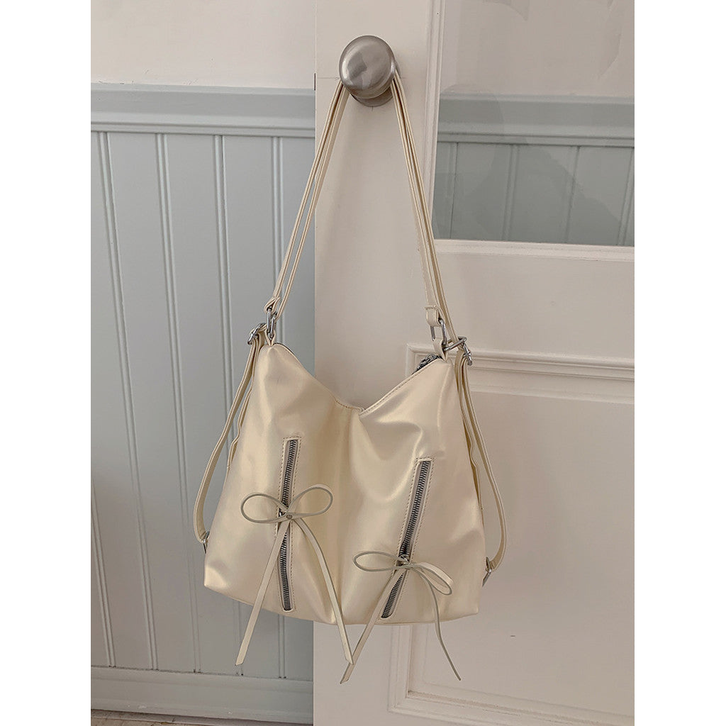 Ielgy Fashion Tote Bag Casual Large-Capacity Shoulder Bag Can Be Used As Bow Backpack