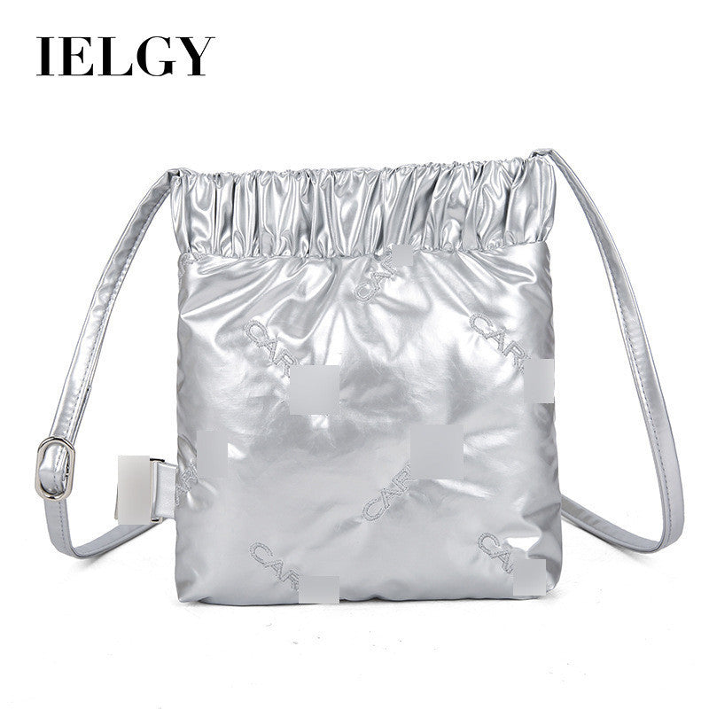 Ielgy All-Match Cross-Body Mobile Phone Bag Small Square Bag Ladies Small Shoulder Bag PU Letter Shoulder Bag