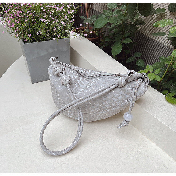 Ielgy Fashion Design Niche Summer Ladies Silver Cross-Body Dumpling Bag